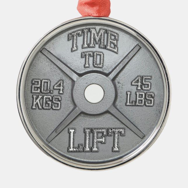 Barbell Plate - Lift Heavy Metal Tree Decoration (Front)