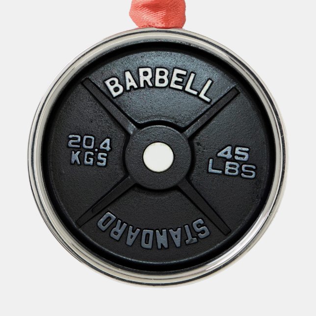 Barbell Plate Tree Ornament (Front)