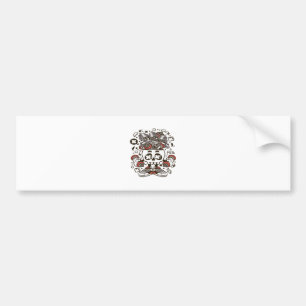 Barbell Skull Head Bumper Sticker