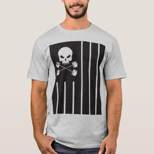 Barbell Skull in Stripes - Bodybuilding Shirt