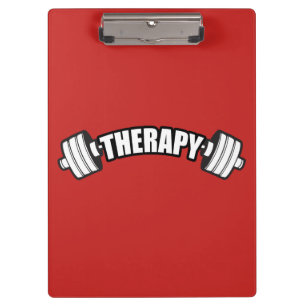 Barbell - THERAPY - Workout Inspirational Clipboard