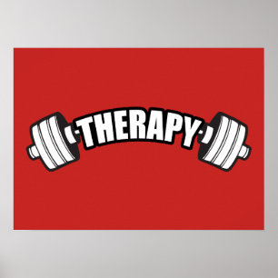 Barbell - THERAPY - Workout Inspirational Poster