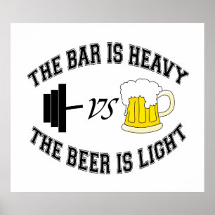Barbell vs beer poster