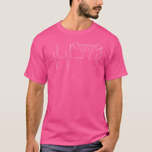 Barbell Weightlifting Heartbea Bodybuilding T-Shirt