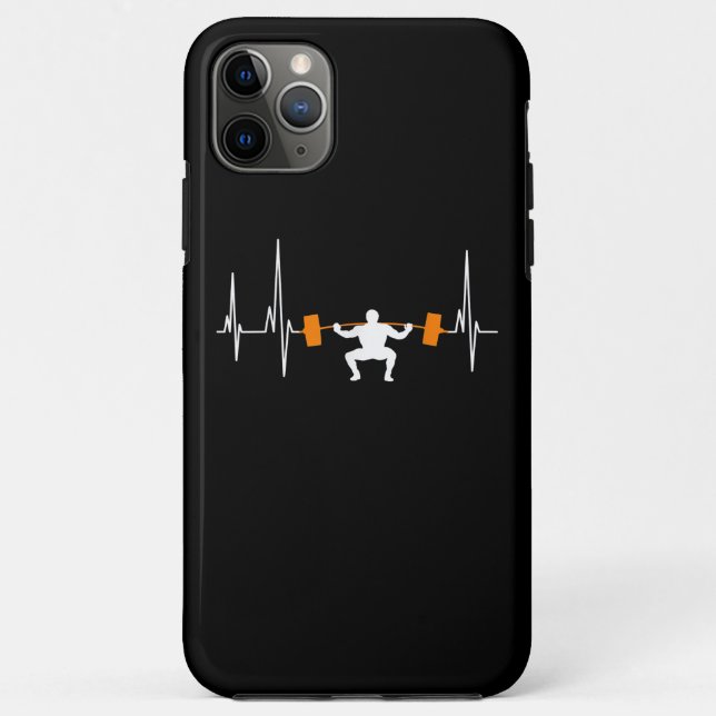 Barbell Weightlifting Heartbeat Bodybuilding Cool Case-Mate iPhone Case (Back)
