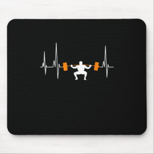 Barbell Weightlifting Heartbeat Bodybuilding Cool Mouse Mat