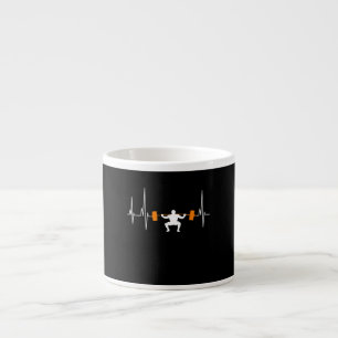 Barbell Weightlifting Heartbeat Bodybuilding Espresso Cup