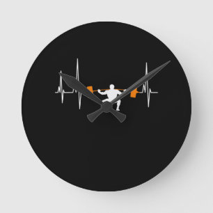 Barbell Weightlifting Heartbeat Bodybuilding Round Clock
