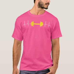 Barbell Weightlifting Heartbeat Bodybuilding Weigh T-Shirt