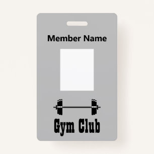 Barbell workout gym silhouette ID badge