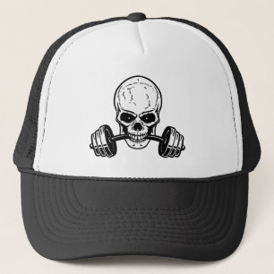 Barbells and Skull Trucker Hat