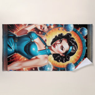 Barbenheimer Retro Fusion Atomic Age Fashion Beach Towel