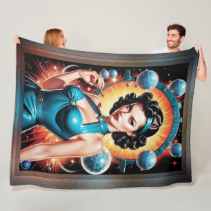 Barbenheimer Retro Fusion Atomic Age Fashion Fleece Blanket