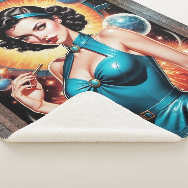 Barbenheimer Retro Fusion Atomic Age Fashion Sherpa Blanket (3/4)