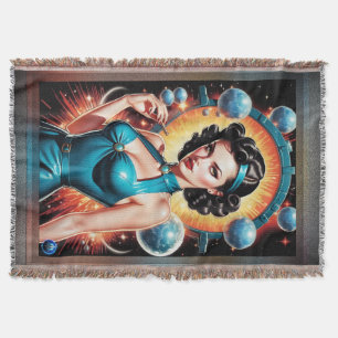 Barbenheimer Retro Fusion Atomic Age Fashion Throw Blanket