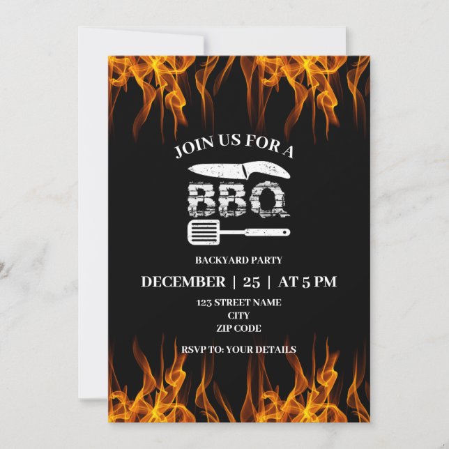 Barbeque Backyard Party Invitation (Front)
