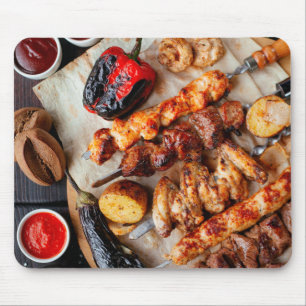 Barbeque Chicken Pork Beef Egplant Capsicum Mouse Mat
