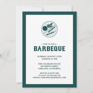 Barbeque Grill Flat Invitation Card