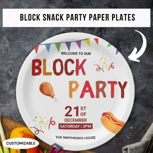 Barbeque Snack Picnic Fun Neighbourhood Block Part Paper Plate