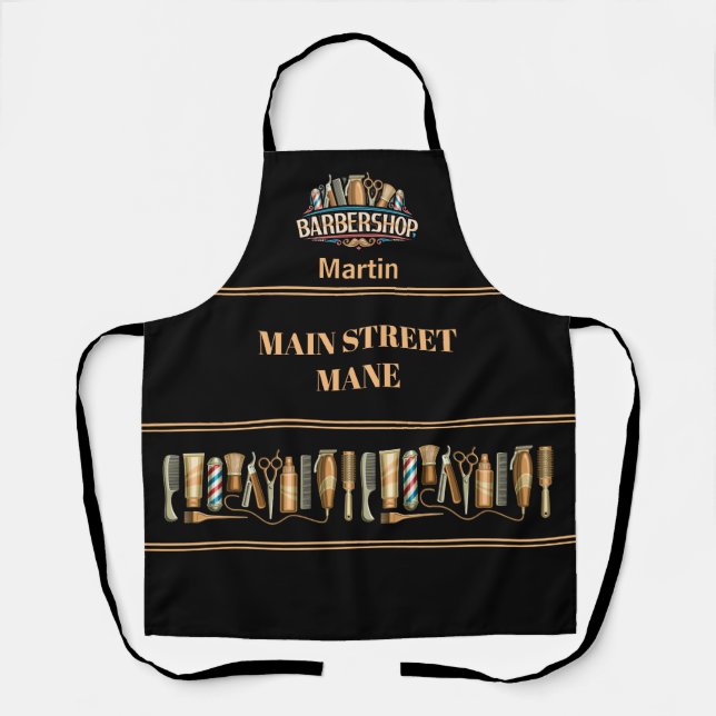 BARBER All-Over Print Apron (Front)