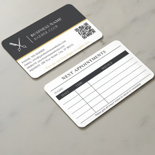 Barber Appointment QR Code Scissor and Comb  Business Card