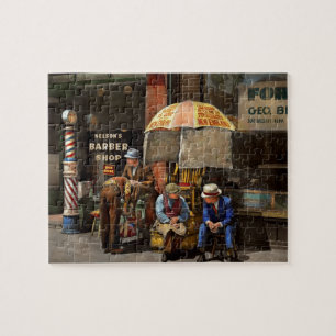 Barber - At Nelson's Barber Shop 1937 Jigsaw Puzzle