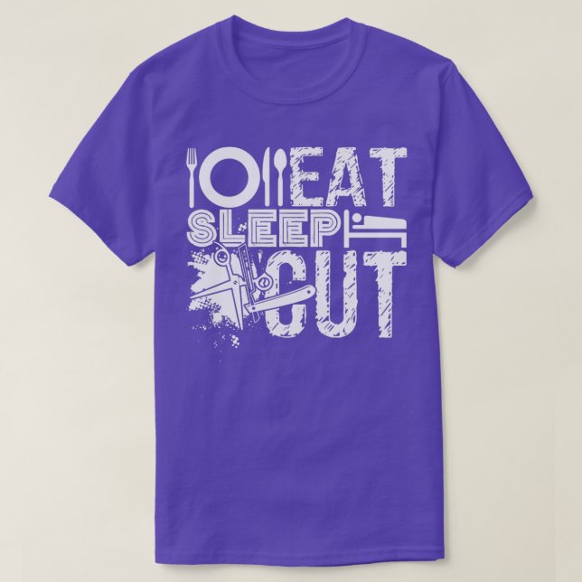 Barber Barber Eat Sleep Cut T-Shirt (Design Front)