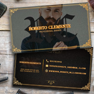 Barber Barbershop Professional Photo Business Card
