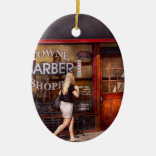 Barber - Barbershop - Time for a haircut Ceramic Tree Decoration