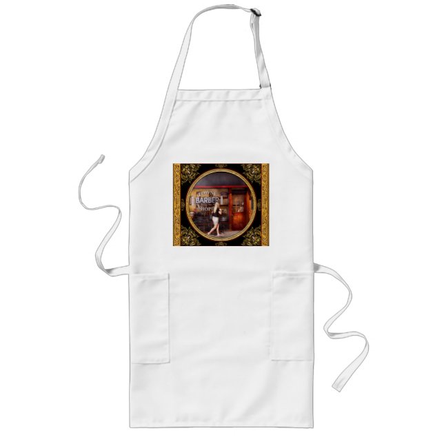 Barber - Barbershop - Time for a haircut Long Apron (Front)