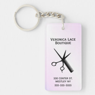 Barber Beautician Design Blue Key Ring