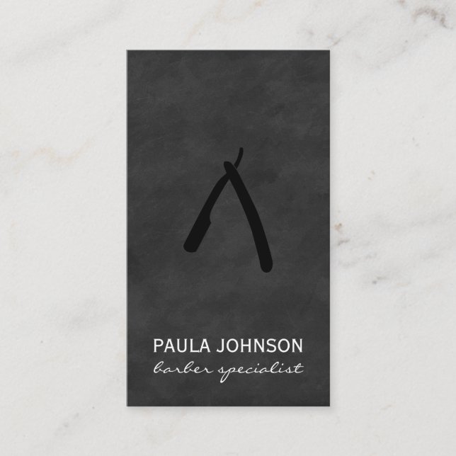 Barber Blade Lush Black Business Card (Front)