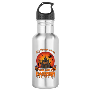 Barber Broom Broke Halloween Pumpkin Clipper Haunt 532 Ml Water Bottle