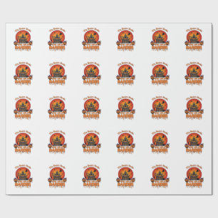 Barber Broom Broke Halloween Pumpkin Clipper Haunt Wrapping Paper