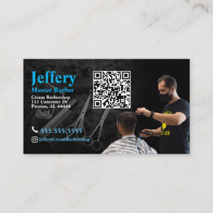 Barber Business Card with QR Code