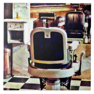 Barber Chair and Bottles of Hair Tonic Tile