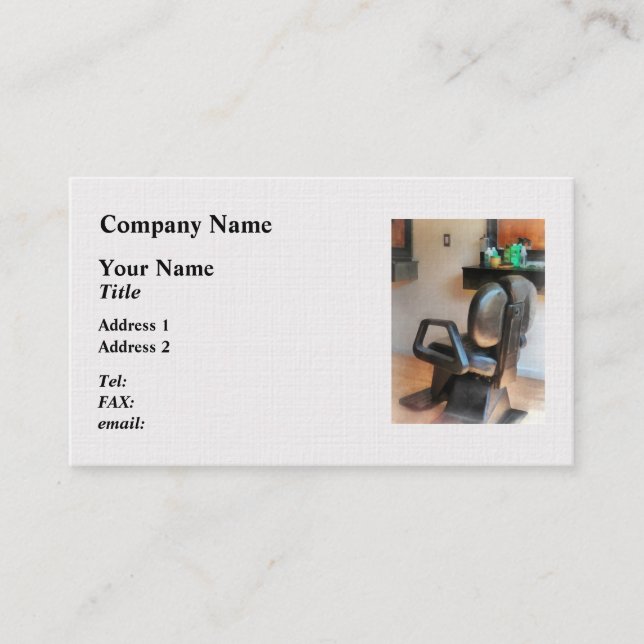 Barber Chair and Hair Supplies Business Card (Front)