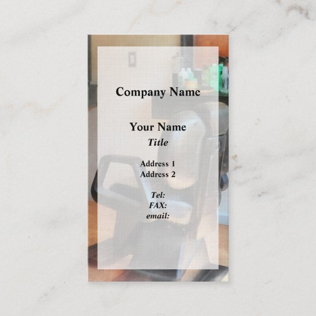 Barber Chair and Hair Supplies Business Card (Front)