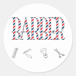 Barber Classic Round Sticker