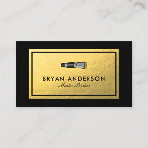Barber Clipper - Faux Gold Foil Business Card