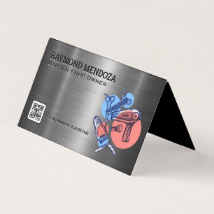 Barber Clippers   QR Code   Scissors Business Card