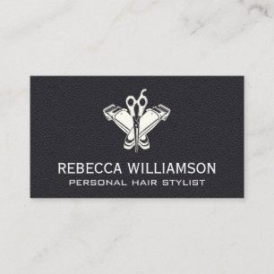 Barber Clippers   Scissors    Leather Business Card