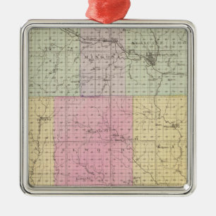 Barber County and Hazelton, Kansas Metal Tree Decoration
