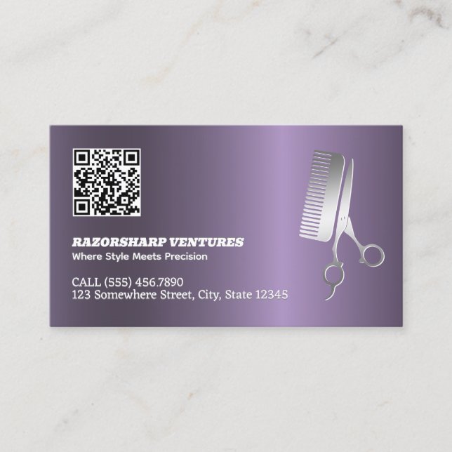 Barber Custom QR Business Card (Front)