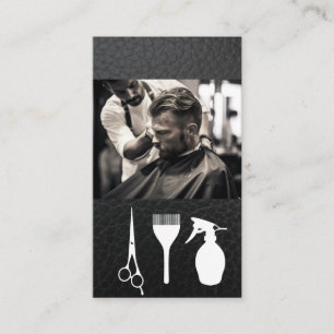 Barber Cutting Hair   Hair Cutting Tools Business Card