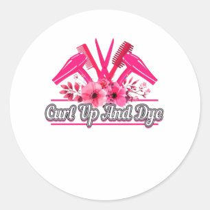 Barber Design, Scissors, Comb, Hair Dryer Classic Round Sticker