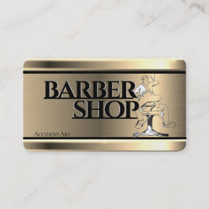 barber drawing business card