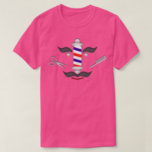 Barber Face Barber Shop Hairdresser T-Shirt (Design Front)