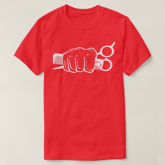 Barber Fist Hipster Gift T-Shirt (Design Front)