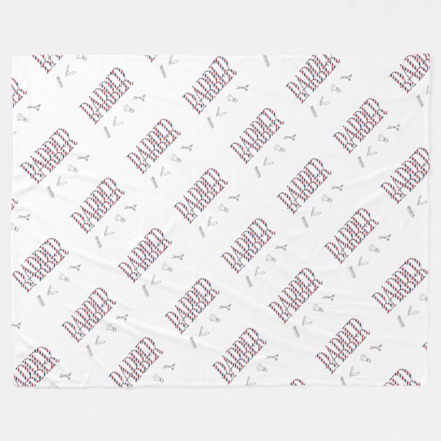 Barber Fleece Blanket (Front (Horizontal))